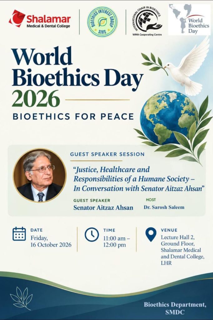 Poster: World Bioethics Day 2026: Bioethics for Peace