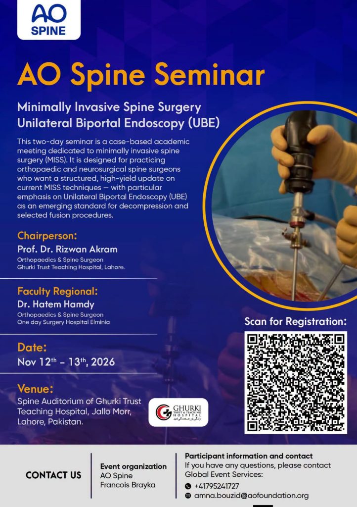 Poster: AO Spine Seminar: Minimally Invasive Spine Surgery and Unilateral Biportal Endoscopy (UBE)